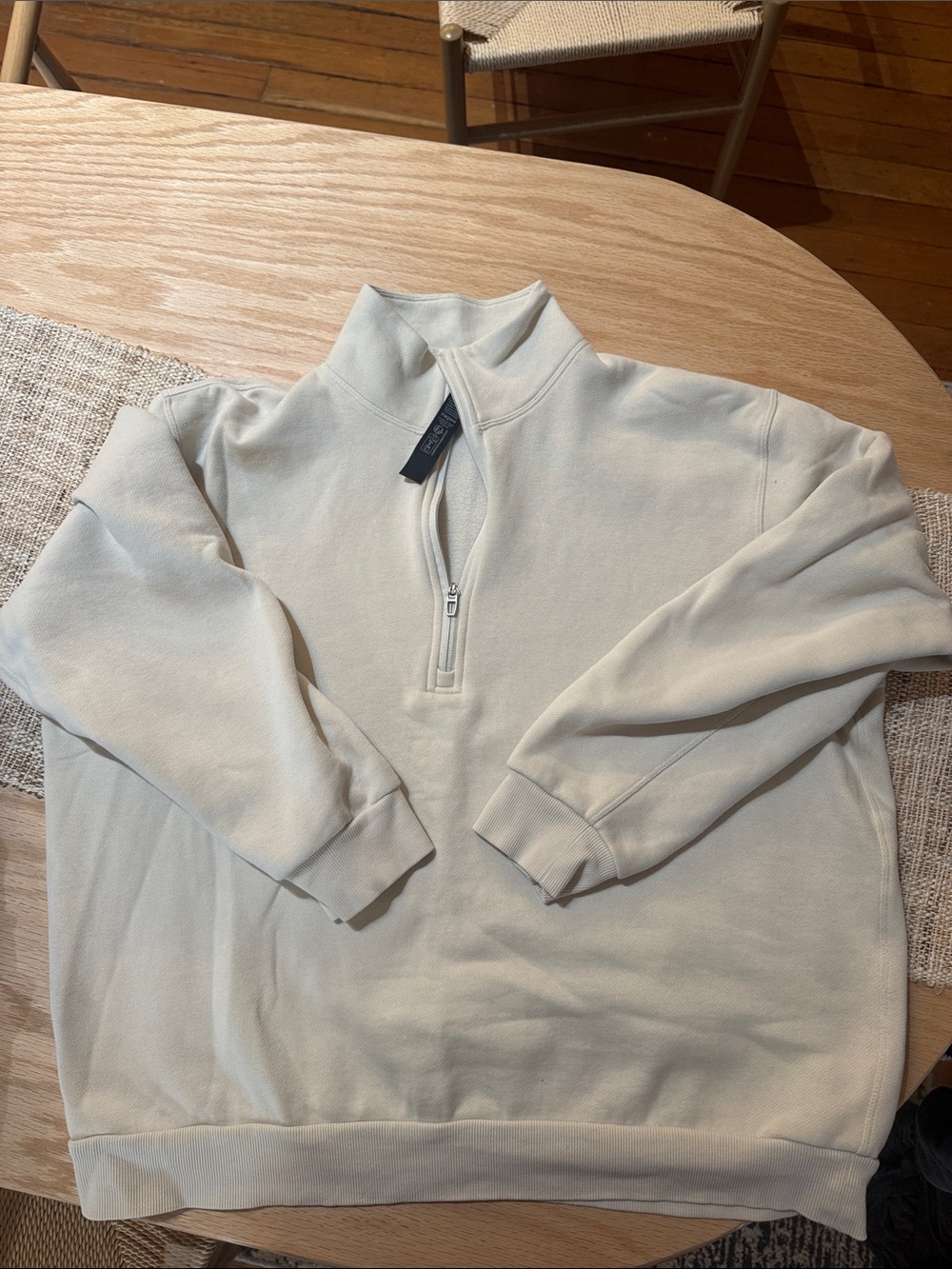 Men's Half-Zip Pullover Sweater - Cream